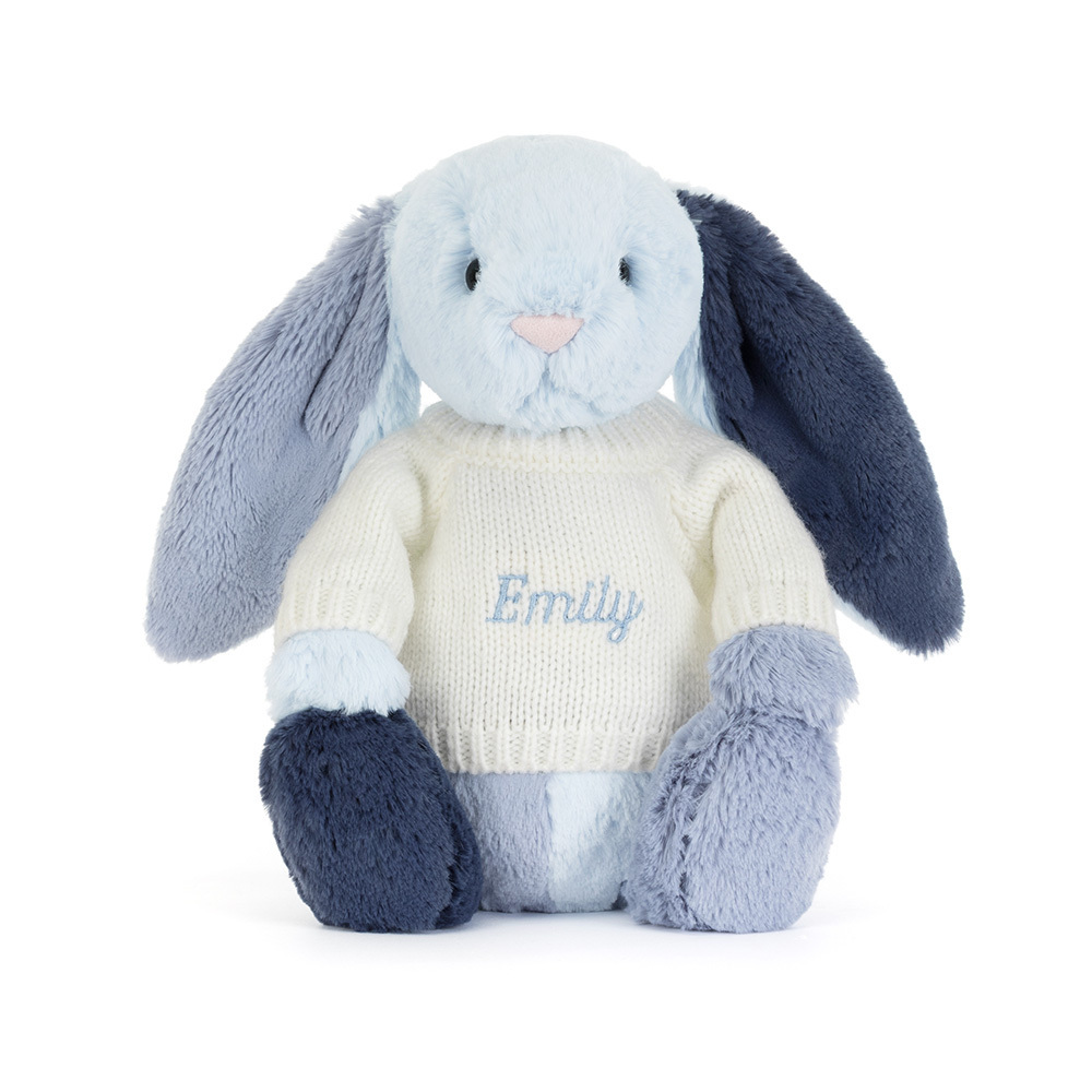 Puddlesea Bunny with Personalized Cream Jumper | Jellycat
