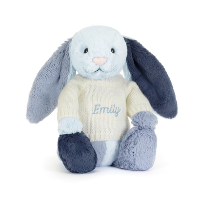 Puddlesea Bunny with Personalized Cream Jumper | Jellycat