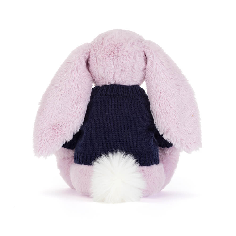 Thistlepop Blossom Luxe Bunny with Personalized Navy Jumper | Jellycat