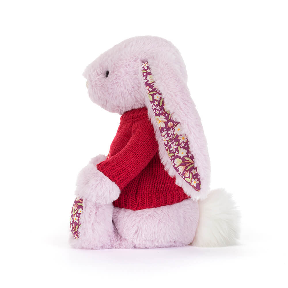 Thistlepop Blossom Luxe Bunny with Personalized Red Jumper | Jellycat