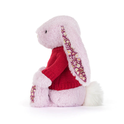 Thistlepop Blossom Luxe Bunny with Personalized Red Jumper | Jellycat