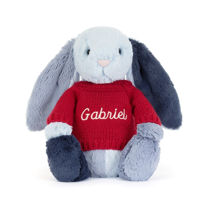 Puddlesea Bunny with Personalized Red Jumper | Jellycat