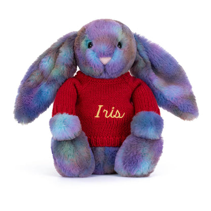Zodihop Luxe Bunny with Personalized Red Jumper | Jellycat
