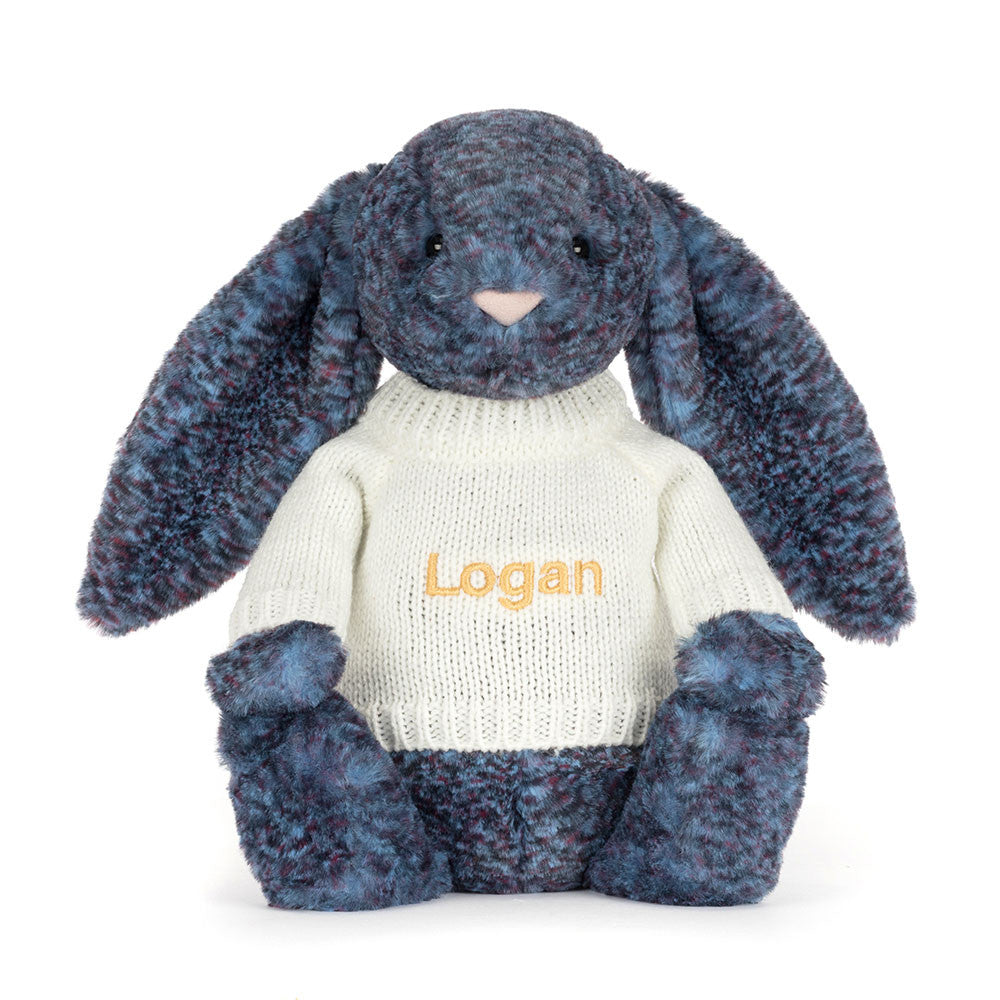 Hopscone Luxe Bunny with Personalized Cream Jumper | Jellycat