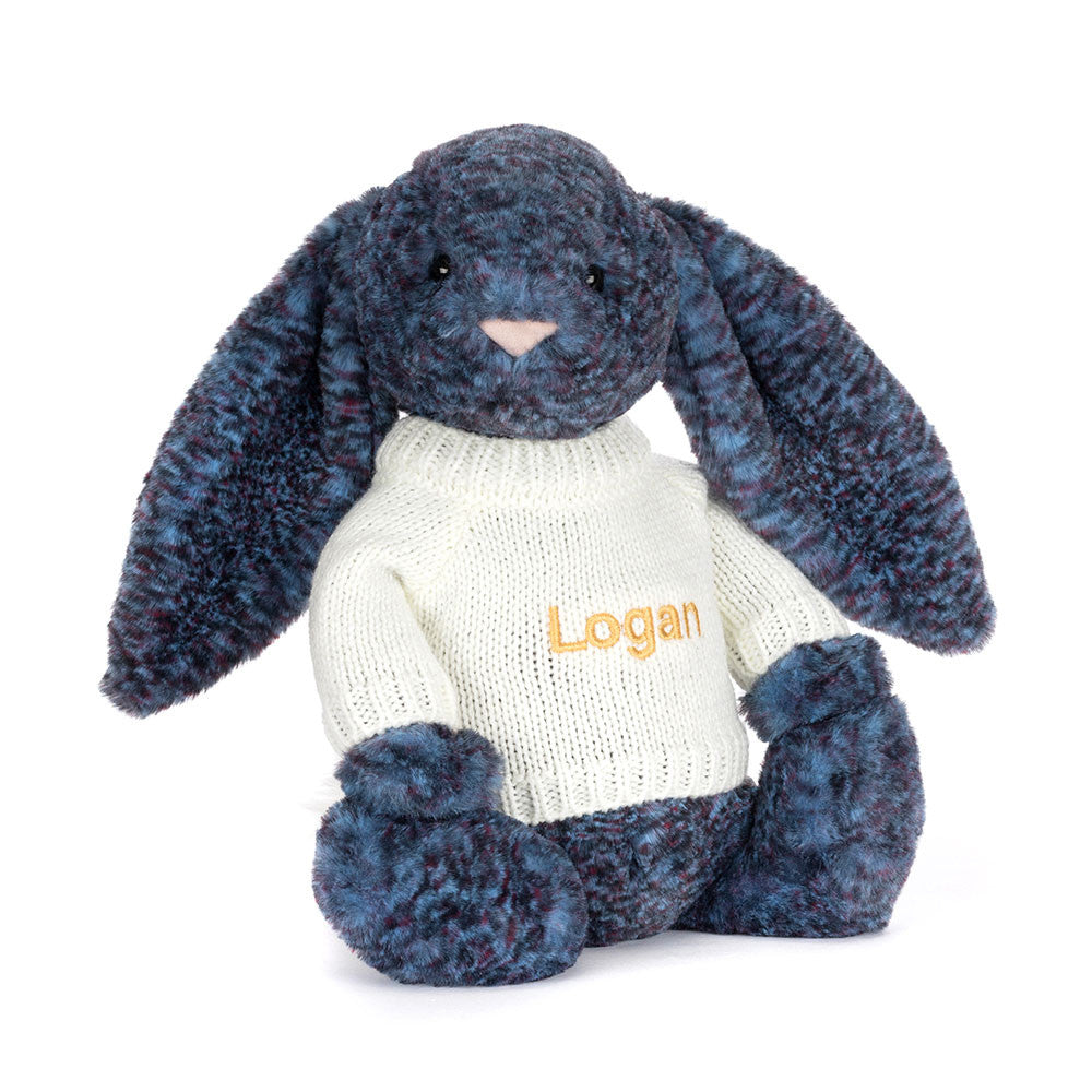 Hopscone Luxe Bunny with Personalized Cream Jumper | Jellycat