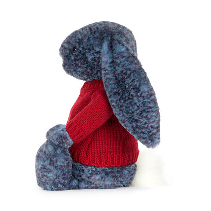 Hopscone Luxe Bunny with Personalized Red Jumper | Jellycat