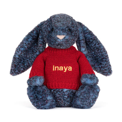 Hopscone Luxe Bunny with Personalized Red Jumper | Jellycat