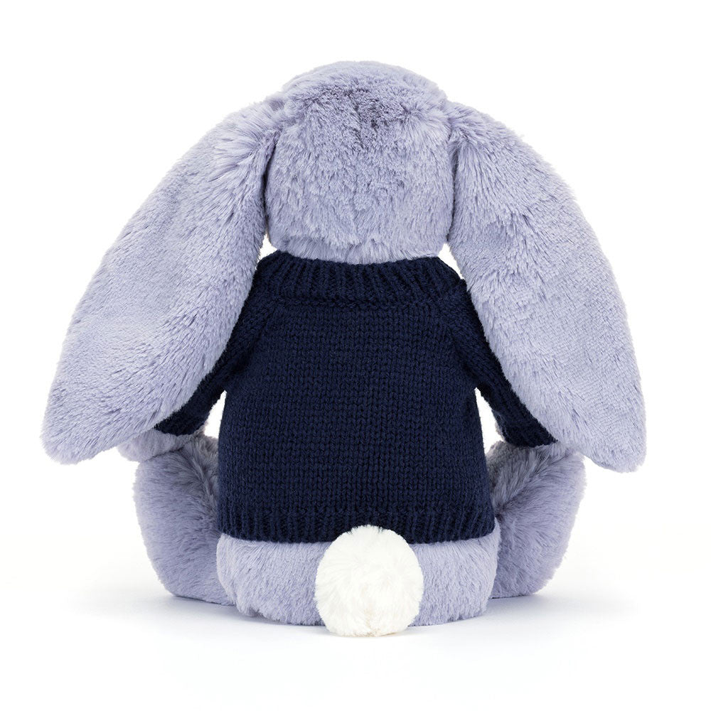 Bashful Viola Bunny with Personalized Navy Jumper | Jellycat