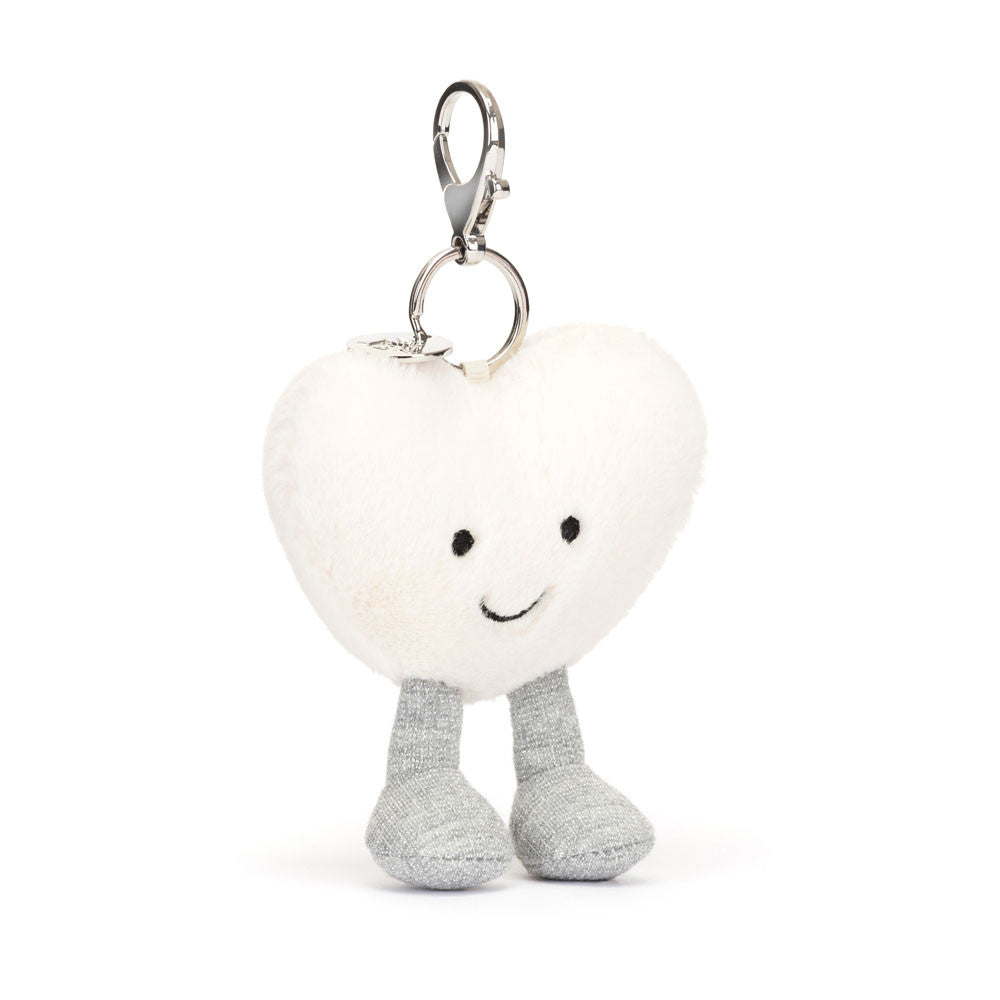 Amuseables Cream Heart Bag Charm | Jellycat