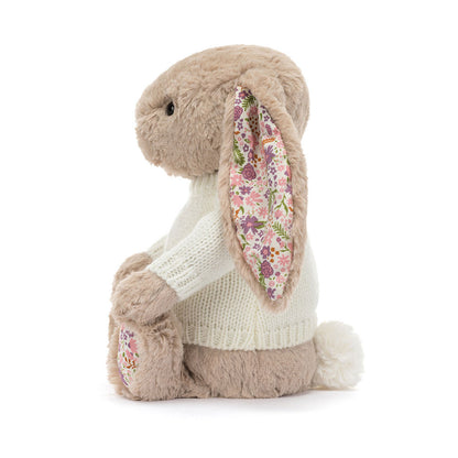 Blossom Beige Bunny 'Petal' with Personalized Cream Jumper | Jellycat