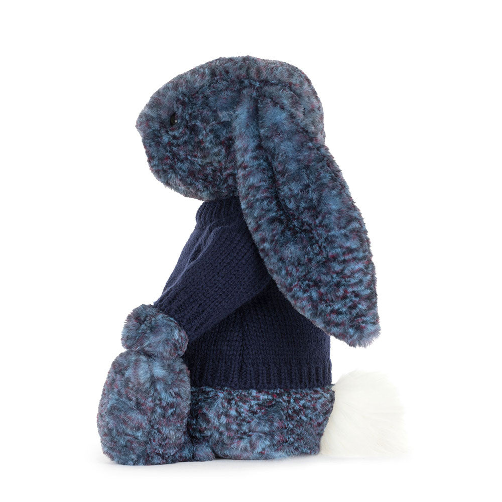 Hopscone Luxe Bunny with Personalized Navy Jumper | Jellycat