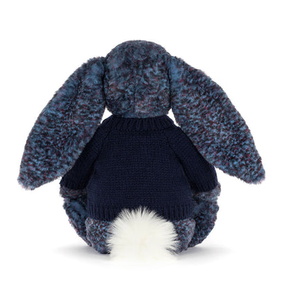 Hopscone Luxe Bunny with Personalized Navy Jumper | Jellycat