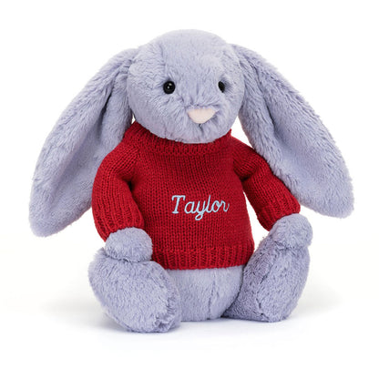 Bashful Viola Bunny with Personalized Red Jumper | Jellycat