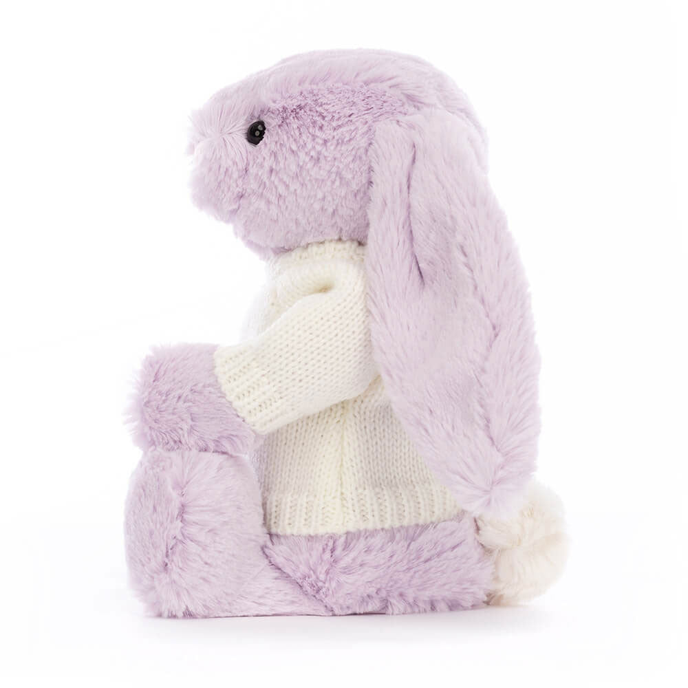 Bashful Lilac Bunny with Personalized Cream Jumper | Jellycat