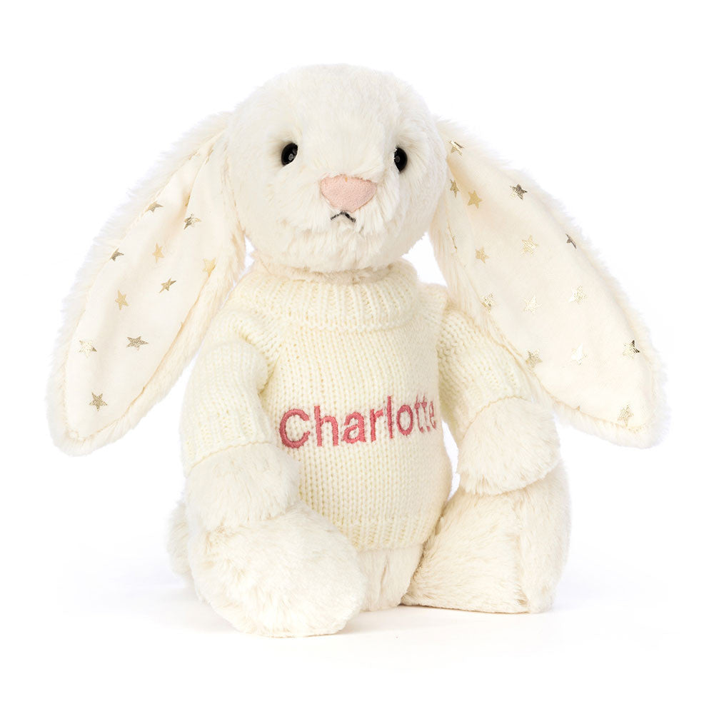 Bashful Twinkle Bunny with Personalized Cream Jumper | Jellycat